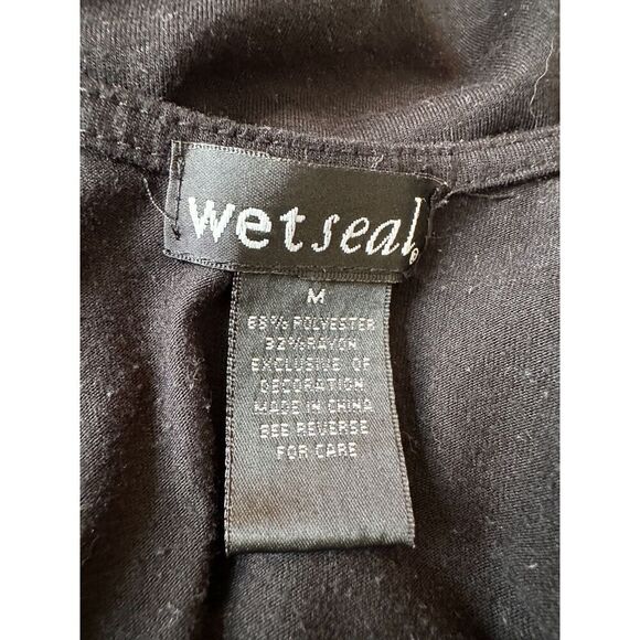 Vintage y2k Wet Seal Bohemian Rainbow Black Crop Tank Size Medium - Picture 3 of 3